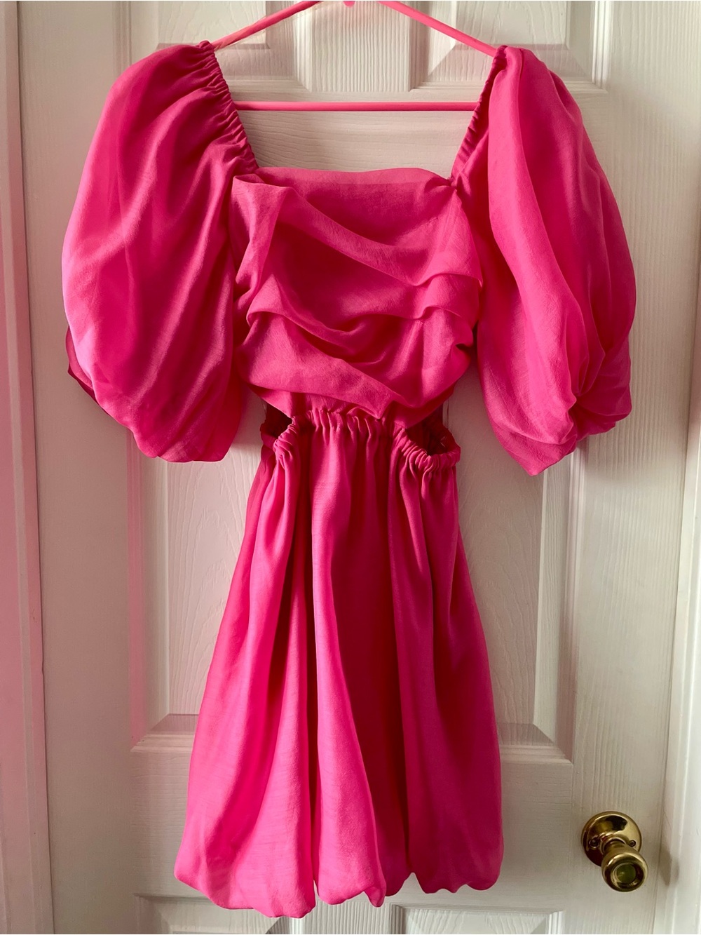 a new day Hot Pink Puff-Sleeve Mini Dress